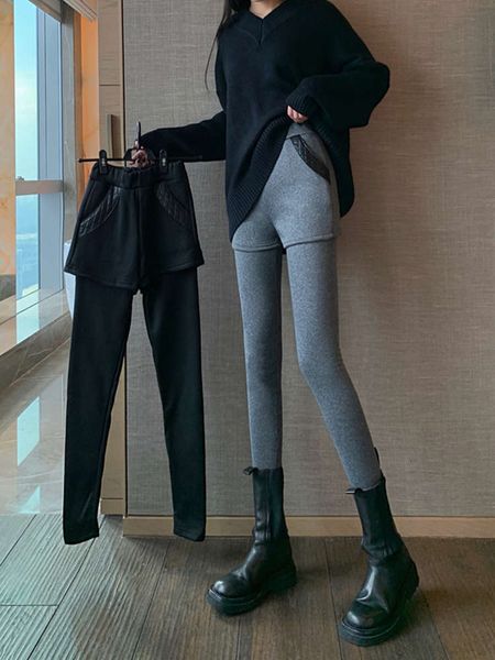 fashion and winter fake autumn two-piece plush leggings women's thickened outer wear one-piece high waist shorts, leggings, warm cotton, Black;white
fashion and winter fake autumn two-piece plush leggings women's thickened outer wear one-piece high waist shorts, leggings, warm cotton, Black;white
