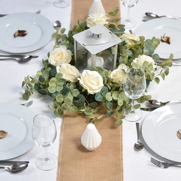 2pcs artificial eucalyptus garland with champagne roses flower hanging greenery garland for wedding backdrop table decor
2pcs artificial eucalyptus garland with champagne roses flower hanging greenery garland for wedding backdrop table decor