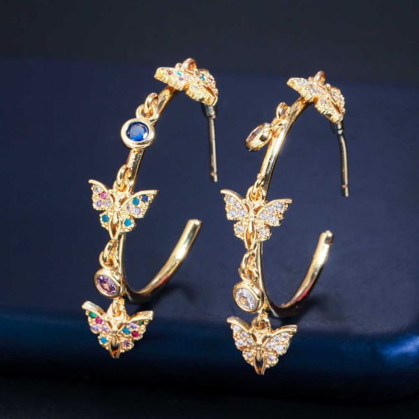 circle round shape gold color dangling drop cz charms cute butterfly hoop earrings for women fashion jewelry cz825 210714, Golden;silver
circle round shape gold color dangling drop cz charms cute butterfly hoop earrings for women fashion jewelry cz825 210714, Golden;silver