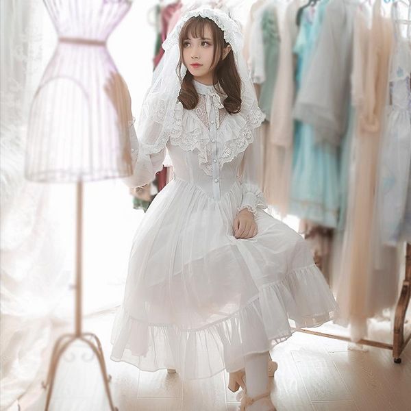 casual dresses lolita white lace dress women organza lacing floral hollow ruffle princess lantern sleeve ladies vestidos v319, Black;gray
casual dresses lolita white lace dress women organza lacing floral hollow ruffle princess lantern sleeve ladies vestidos v319, Black;gray