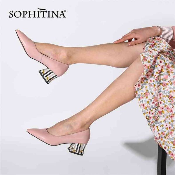 sophitina pumps woman orange genuine leather upper shallow pointed toe high colorful square heel office lady shoes pc987 210901, Black
sophitina pumps woman orange genuine leather upper shallow pointed toe high colorful square heel office lady shoes pc987 210901, Black