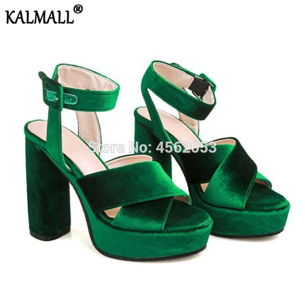dress shoes kalmall red blue green velvet ladies summer sandalia feminina ankle strap high block heels platform sandals big size, Black
dress shoes kalmall red blue green velvet ladies summer sandalia feminina ankle strap high block heels platform sandals big size, Black