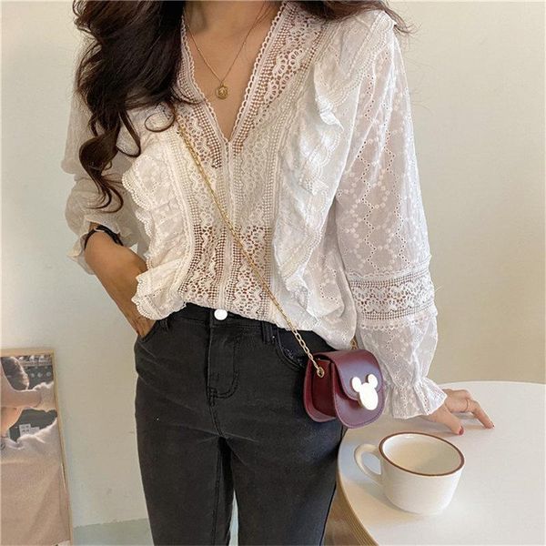 women's blouses & shirts alien kitty 2021 white korean large size ol all match women streetwear chic fashion sweet lace v-neck shirt gi
women's blouses & shirts alien kitty 2021 white korean large size ol all match women streetwear chic fashion sweet lace v-neck shirt gi