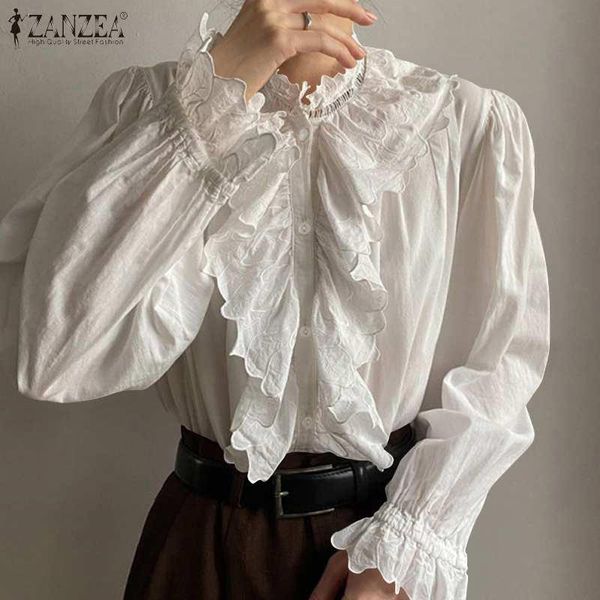 women's blouses & shirts womens 2021 elegant zanzea french patchwork lace up female solid puff sleeve blusa vintage cotton shirt plus s, White
women's blouses & shirts womens 2021 elegant zanzea french patchwork lace up female solid puff sleeve blusa vintage cotton shirt plus s, White