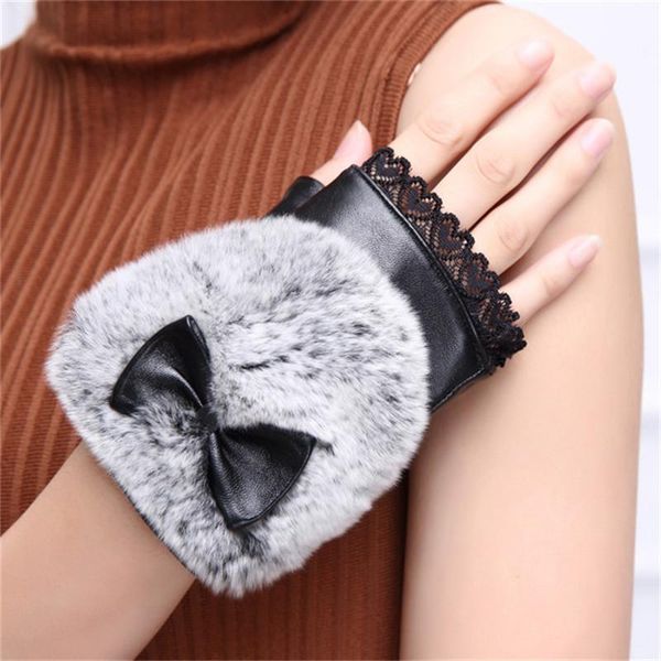 five fingers gloves fashion bowknot genuine leather real fur sheepskin fingerless women, Blue;gray
five fingers gloves fashion bowknot genuine leather real fur sheepskin fingerless women, Blue;gray