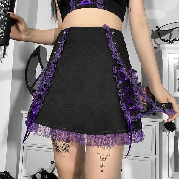 skirts gothic y2k eyelet tied up purple womens punk patchwork high waist lace trim mini skirt streetwear aesthetic e girl jupe, Black
skirts gothic y2k eyelet tied up purple womens punk patchwork high waist lace trim mini skirt streetwear aesthetic e girl jupe, Black