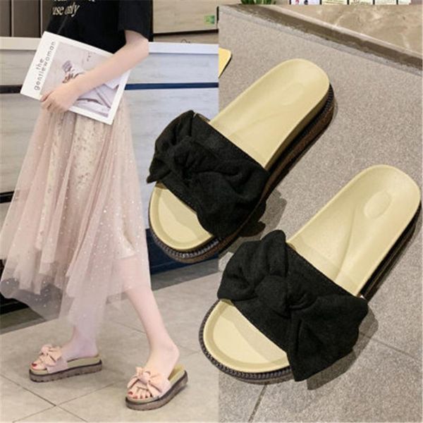 women's flat casual slides thick soles outdoor 2021 new summer fashion bow non slip muffin beach slippers black pink beige 35-40
women's flat casual slides thick soles outdoor 2021 new summer fashion bow non slip muffin beach slippers black pink beige 35-40