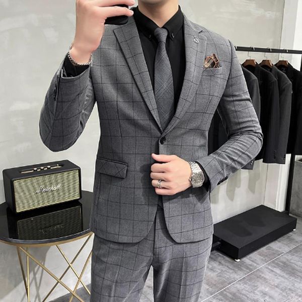 men's suits & blazers ( jacket + pants ) autumn plaid suit men clothing simple all match slim fit wedding dress business formal, White;black
men's suits & blazers ( jacket + pants ) autumn plaid suit men clothing simple all match slim fit wedding dress business formal, White;black