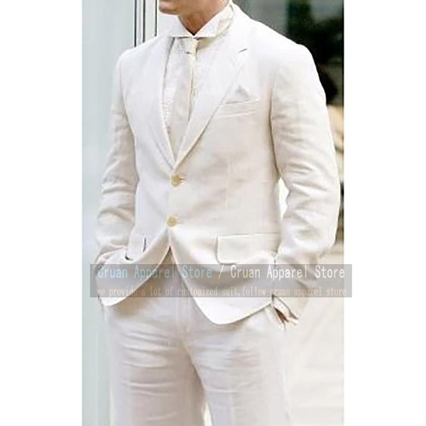 men's suits & blazers ivory white wedding mens set custom slim fit causal male blazer beach linen groom tuxedo jacket pants 2 pieces cl, White;black
men's suits & blazers ivory white wedding mens set custom slim fit causal male blazer beach linen groom tuxedo jacket pants 2 pieces cl, White;black