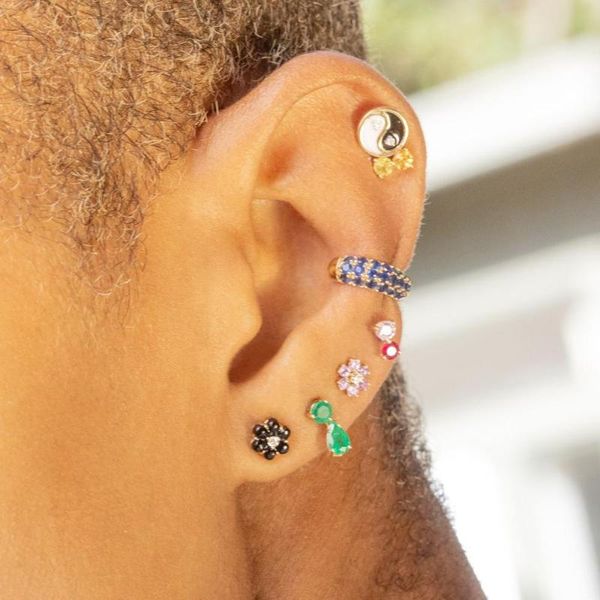 hoop & huggie 2021 trendy cute shiny rainbow flowers stud earrings for women charm elegant mini earring wedding party jewelry accessories, Golden;silver
hoop & huggie 2021 trendy cute shiny rainbow flowers stud earrings for women charm elegant mini earring wedding party jewelry accessories, Golden;silver