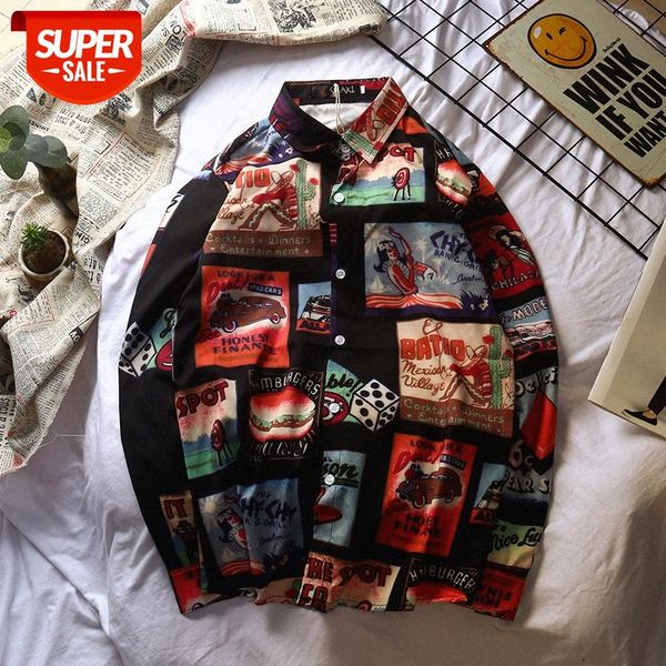 hong kong style shirt men's long-sleeved loose jacket korean boys #5k4f, White;black
hong kong style shirt men's long-sleeved loose jacket korean boys #5k4f, White;black
