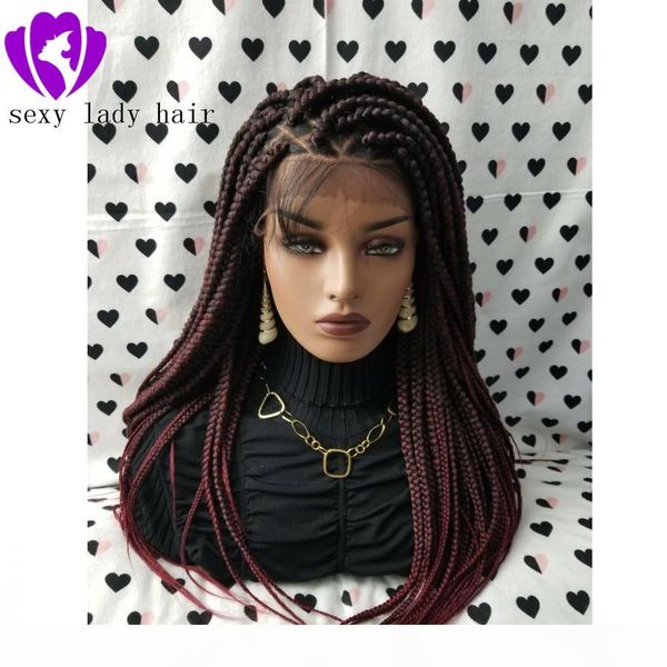 part dark roots ombre burgundy red box braids wig brazilian full lace front wig jumbo braids synthetic wig baby hair heat resistant, Black
part dark roots ombre burgundy red box braids wig brazilian full lace front wig jumbo braids synthetic wig baby hair heat resistant, Black