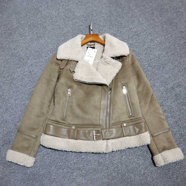 ly varey lin winter women chic sashes casual loose faux leather outwear thick warm vintage suede lambswool biker jackets coat 210526, Black
ly varey lin winter women chic sashes casual loose faux leather outwear thick warm vintage suede lambswool biker jackets coat 210526, Black
