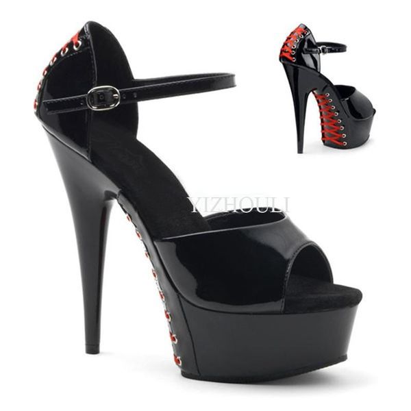 six-inch open-toe stilettos, cross-bandaged soles and 15-centimeter, high-heeled pole dancing sandals, Black
six-inch open-toe stilettos, cross-bandaged soles and 15-centimeter, high-heeled pole dancing sandals, Black
