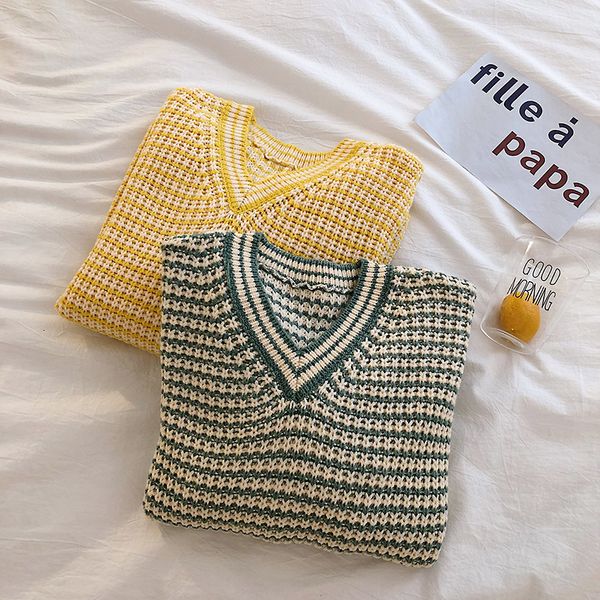 2021 new women pull vintage sweataer autumn winter v neck striped pullover ladies casual korean style knitted harajuku sweater ueqf, White;black
2021 new women pull vintage sweataer autumn winter v neck striped pullover ladies casual korean style knitted harajuku sweater ueqf, White;black