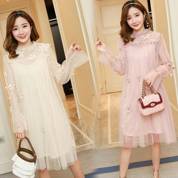 casual dresses 2021 autumn lace mesh chinese style stand collar flower women's dress korean fashion flared sleeve ladies, Black;gray
casual dresses 2021 autumn lace mesh chinese style stand collar flower women's dress korean fashion flared sleeve ladies, Black;gray