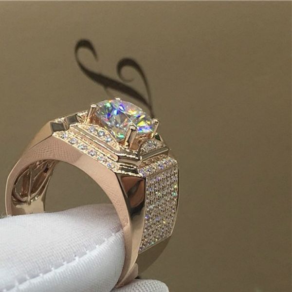 american mosan diamond men's ring wide set diamond ring 18k rose gold d mosan stone men's ring, Golden;silver
american mosan diamond men's ring wide set diamond ring 18k rose gold d mosan stone men's ring, Golden;silver