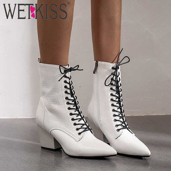 wetkiss emboss pu boots women high heels ankle boot female motorcycle shoes ladies pointed toe shoes women winter 210630, Black
wetkiss emboss pu boots women high heels ankle boot female motorcycle shoes ladies pointed toe shoes women winter 210630, Black
