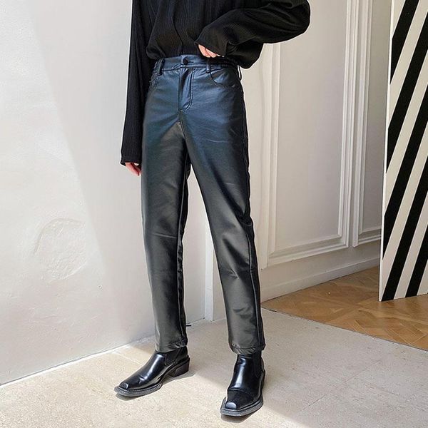 men's pants men casual leather pant korean streetwear fashion straight ankle-length man hip hop motorcycle trousers, Black
men's pants men casual leather pant korean streetwear fashion straight ankle-length man hip hop motorcycle trousers, Black