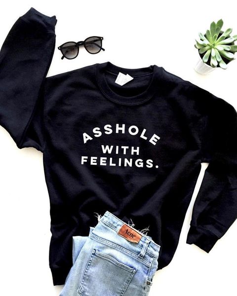 asshole with feelings graphic sweatshirts women fashion letter print hoodies autumn casual pullover harajuku o-neck winter, Black
asshole with feelings graphic sweatshirts women fashion letter print hoodies autumn casual pullover harajuku o-neck winter, Black