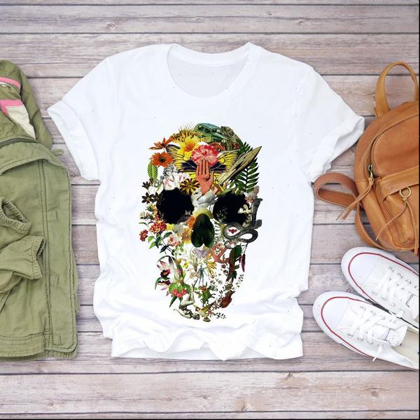 women 2021 skull floral plants flower 90s camisas mujer print lady t shirts womens t shirt ladies graphic female tee t, White
women 2021 skull floral plants flower 90s camisas mujer print lady t shirts womens t shirt ladies graphic female tee t, White