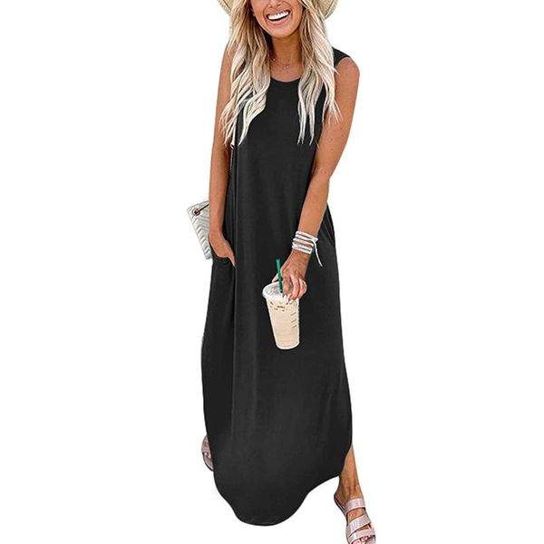 casual dresses plus size women's summer tank dress sleeveless long solid beach maxi for women 2021, Black;gray
casual dresses plus size women's summer tank dress sleeveless long solid beach maxi for women 2021, Black;gray