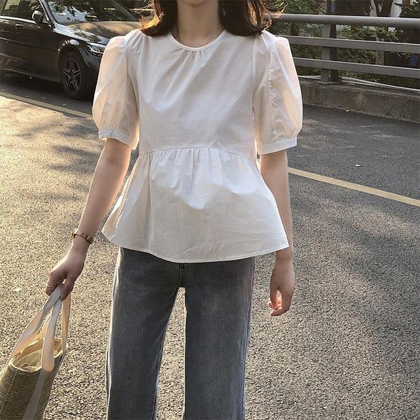 women's blouses & shirts summer puff short sleeve white o-neck patchwork loose blouse female 2021 fashion sweet ladies office clothes
women's blouses & shirts summer puff short sleeve white o-neck patchwork loose blouse female 2021 fashion sweet ladies office clothes