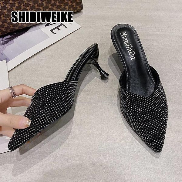 bling bling heel slippers women pointed toe crystal glittery sequins sandals summer party dress shoes pumps slippers vb284, Black
bling bling heel slippers women pointed toe crystal glittery sequins sandals summer party dress shoes pumps slippers vb284, Black