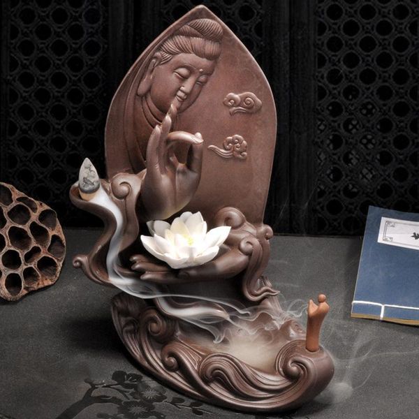 fragrance lamps buddha backflow incense burner holder with 20 pcs cones smoke waterfall sticks creative home decor censer
fragrance lamps buddha backflow incense burner holder with 20 pcs cones smoke waterfall sticks creative home decor censer