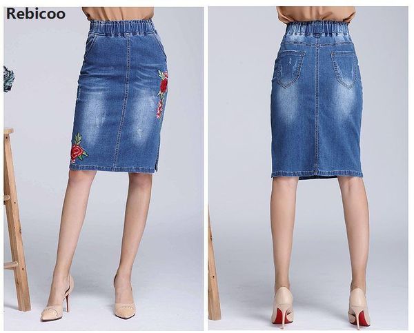 skirts plus size stretchable high waist floral embroidered denim women spring split short jeans skirt saias casual fashion, Black
skirts plus size stretchable high waist floral embroidered denim women spring split short jeans skirt saias casual fashion, Black