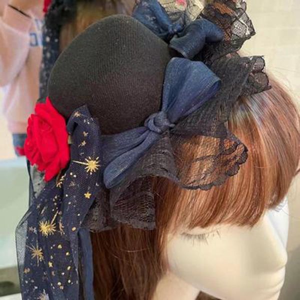 stingy brim hats korea lolita ladies cap european american prom hair accessories dark gothic lace bow hairpin gift hat side 55, Blue;gray
stingy brim hats korea lolita ladies cap european american prom hair accessories dark gothic lace bow hairpin gift hat side 55, Blue;gray