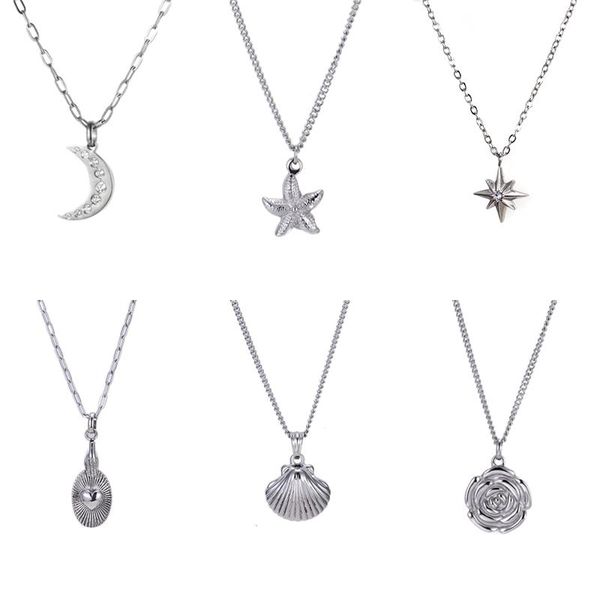 chains necklace six necklaces limited time event shell star moon pendant combination 2021 leisure essential jewelry, Silver
chains necklace six necklaces limited time event shell star moon pendant combination 2021 leisure essential jewelry, Silver