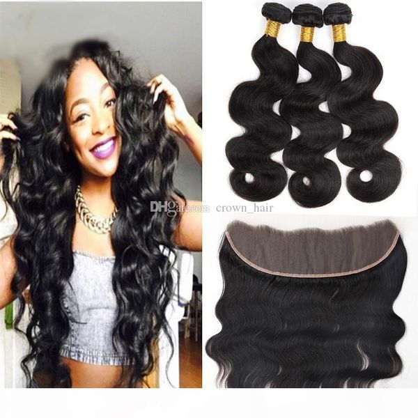 body wave human hair bundles with lace frontal 4pcs lot middle part ear to ear lace frontal with hair extensions, Black
body wave human hair bundles with lace frontal 4pcs lot middle part ear to ear lace frontal with hair extensions, Black