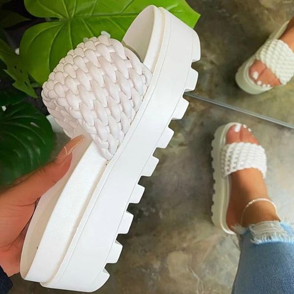 women summer slippers ladies casual platform shoes weaved pvc fashion slides non slip woman footwear new ladies plus size 2021, Black
women summer slippers ladies casual platform shoes weaved pvc fashion slides non slip woman footwear new ladies plus size 2021, Black