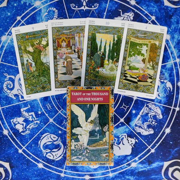 the thousand and one nights tarot cards divination deck entertainment parties board game support drop shipping 78 pcs/box
the thousand and one nights tarot cards divination deck entertainment parties board game support drop shipping 78 pcs/box