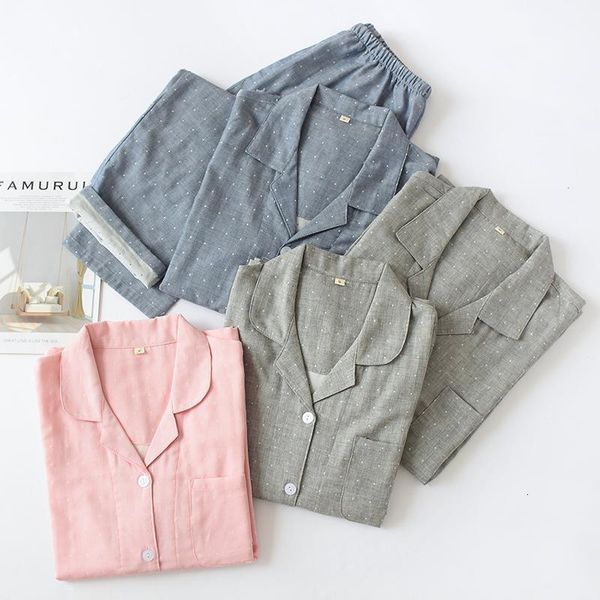 new japanese couples 100% cotton gauze pajamas suit long sleeved trousers home clothes loungewear pijama couple plus size pj set, Black;red
new japanese couples 100% cotton gauze pajamas suit long sleeved trousers home clothes loungewear pijama couple plus size pj set, Black;red