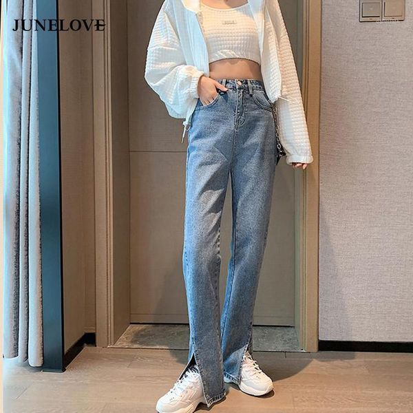 junelove high waist straight jeans women vintage boyfriend split denim pants wide leg casual streetwear long trousers women's, Blue
junelove high waist straight jeans women vintage boyfriend split denim pants wide leg casual streetwear long trousers women's, Blue