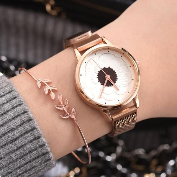 wristwatches simple women watch mesh strap quartz watches fashion dial flower ladies, Slivery;brown
wristwatches simple women watch mesh strap quartz watches fashion dial flower ladies, Slivery;brown