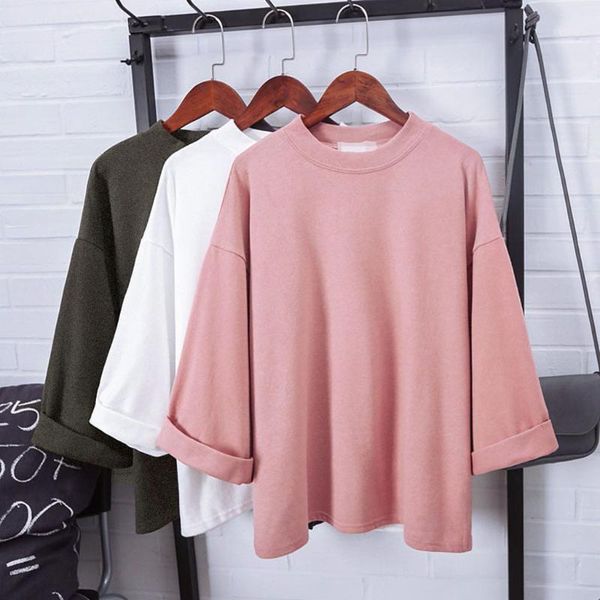 women's blouses & shirts 3/4 sleeve solid shirt large size loose round neck casual summer fashion tunic for women roupas femininas, White
women's blouses & shirts 3/4 sleeve solid shirt large size loose round neck casual summer fashion tunic for women roupas femininas, White