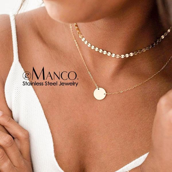 pendant necklaces 2 pcs layered necklace women real stainless steel for 13mm round choker, Silver
pendant necklaces 2 pcs layered necklace women real stainless steel for 13mm round choker, Silver