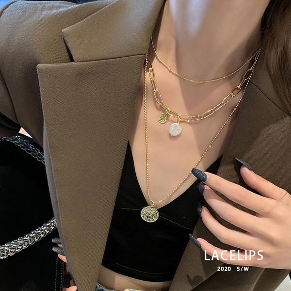 chains ins cold wind stacking necklace net celebrity head pendant multi-layer short clavicle chain female, Silver
chains ins cold wind stacking necklace net celebrity head pendant multi-layer short clavicle chain female, Silver