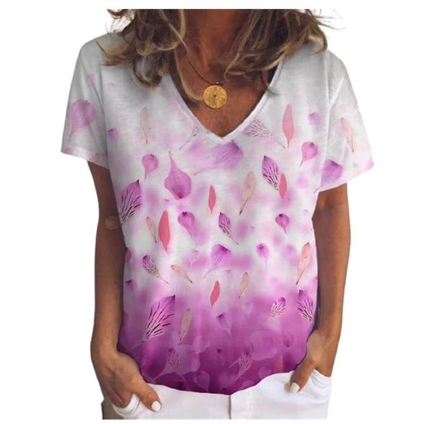 women's t-shirt 2021 summer leaf print short sleeve women clothes loose fashion v neck streetwear casual ladies tee shirt femme, White
women's t-shirt 2021 summer leaf print short sleeve women clothes loose fashion v neck streetwear casual ladies tee shirt femme, White