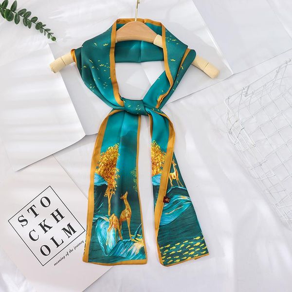 scarves 2021 summer 140*13 landscape printing wide long silk scarf stripe wrist tie hair ribbon bag belt for women, Blue;gray
scarves 2021 summer 140*13 landscape printing wide long silk scarf stripe wrist tie hair ribbon bag belt for women, Blue;gray