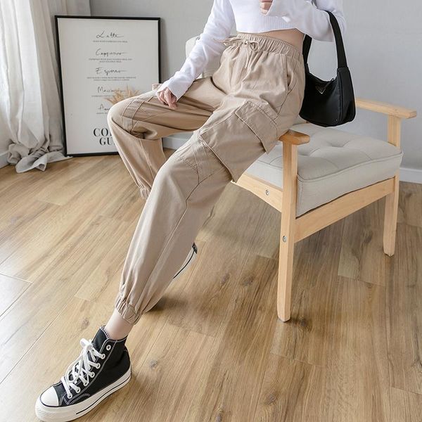 women's pants & capris 2021 casual harem spring fashion woman cargo harajuku elastic ankle length waist pockets trousers streetwear, Black;white
women's pants & capris 2021 casual harem spring fashion woman cargo harajuku elastic ankle length waist pockets trousers streetwear, Black;white