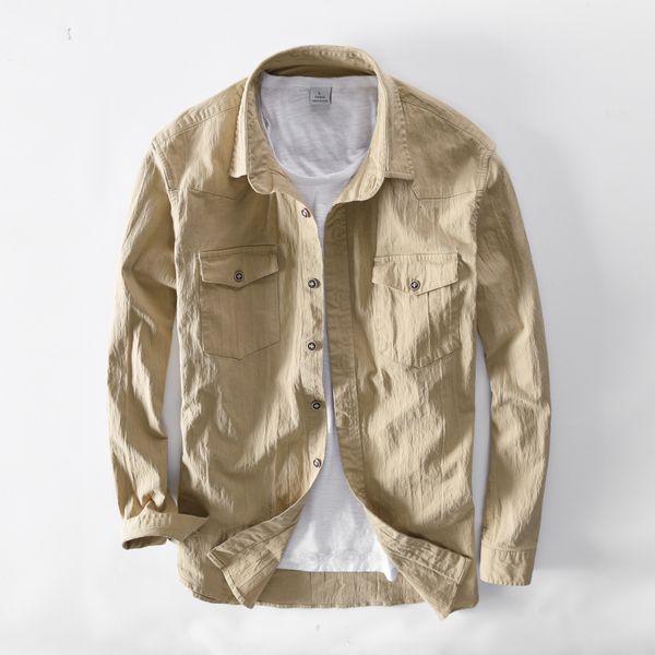2021 new autmn e inverno enrugada da marca camisas manga longa para slidos camisa de algodo dos homens slq8, White
2021 new autmn e inverno enrugada da marca camisas manga longa para slidos camisa de algodo dos homens slq8, White