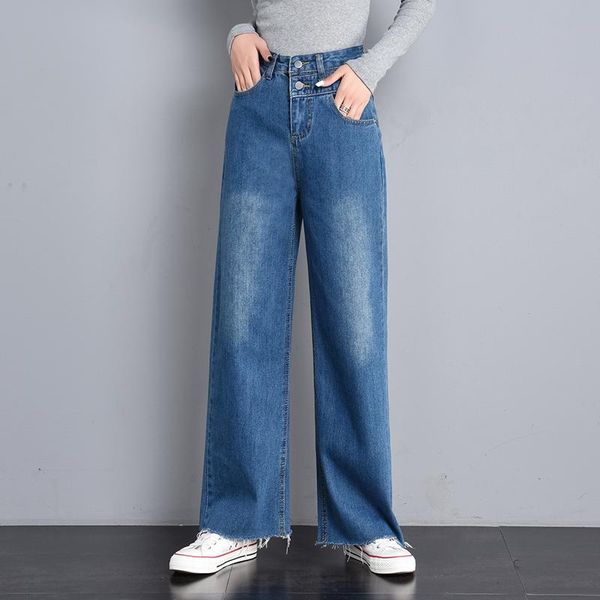 women's jeans high waist loose hem wide leg straight for women s l xl 2xl, Blue
women's jeans high waist loose hem wide leg straight for women s l xl 2xl, Blue