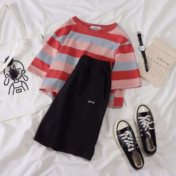 2021 new women summer two piece set tracksuit clothes female casual keen length pants suit striped short sleeve t shirt 2pcs l2509cs4, Gray
2021 new women summer two piece set tracksuit clothes female casual keen length pants suit striped short sleeve t shirt 2pcs l2509cs4, Gray