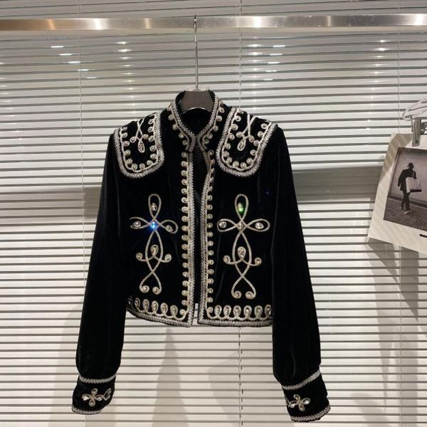 fall winter new model private elegant court style diamond velvet jacket womens fashion high street floral cardigan outerwear coats w95, Black;brown
fall winter new model private elegant court style diamond velvet jacket womens fashion high street floral cardigan outerwear coats w95, Black;brown