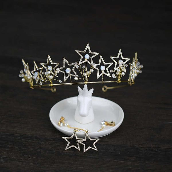 fashion stars crowns with earrings tiara and crown wedding hair accessories bridal hair jewelry tiaras noiva pearl women diadem h1022, Silver
fashion stars crowns with earrings tiara and crown wedding hair accessories bridal hair jewelry tiaras noiva pearl women diadem h1022, Silver