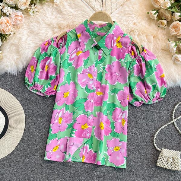 women's blouses & shirts women retro flower print blouse puff sleeve off shoulder eleant shirt blusas mujer 2021 summer lapel, White
women's blouses & shirts women retro flower print blouse puff sleeve off shoulder eleant shirt blusas mujer 2021 summer lapel, White